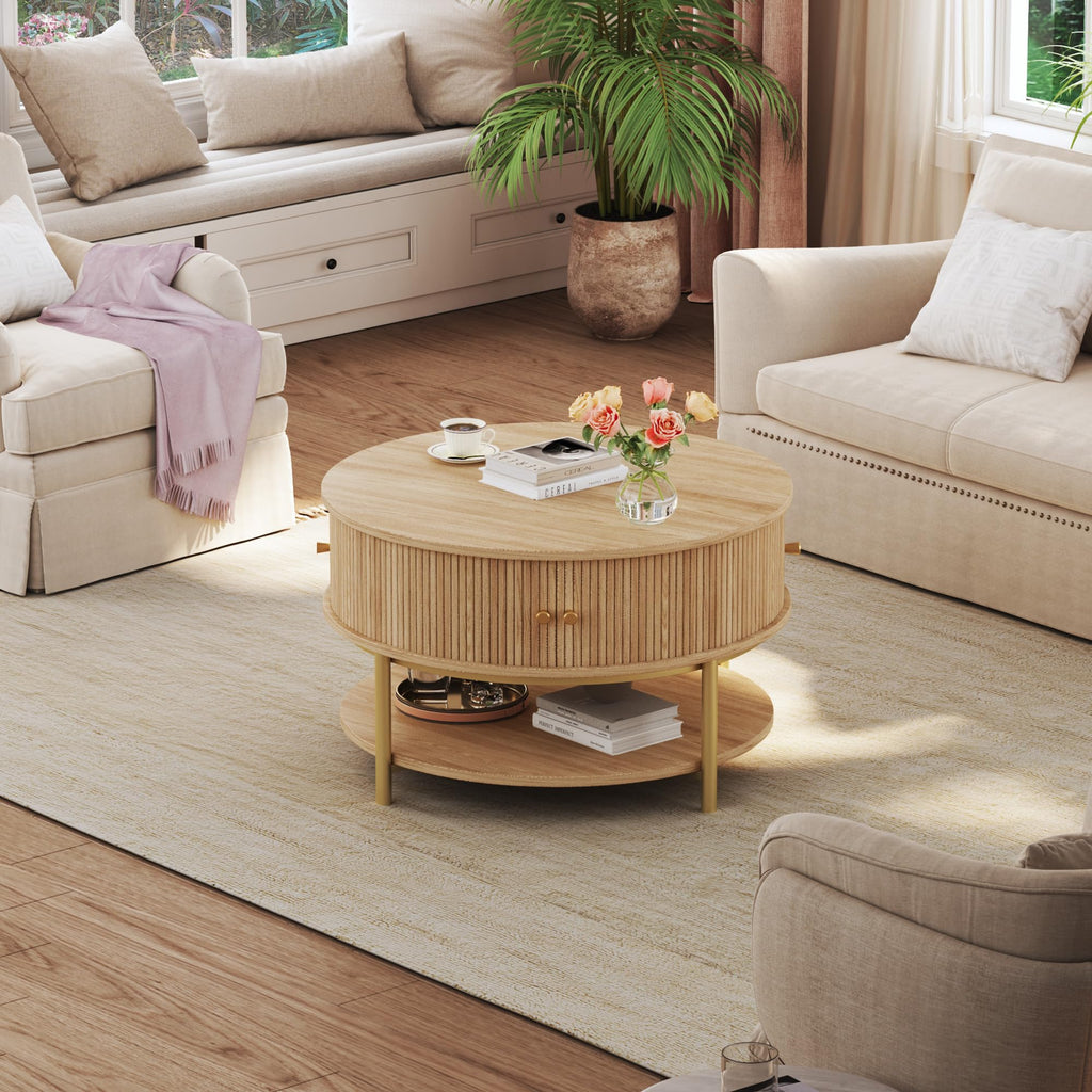 Round Coffee Table with Storage X8064