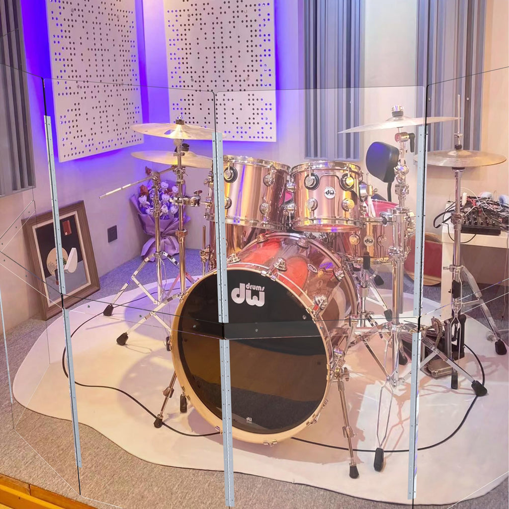 Portable 4 Panels 2ft x 5ft Acrylic Drum Shield U639