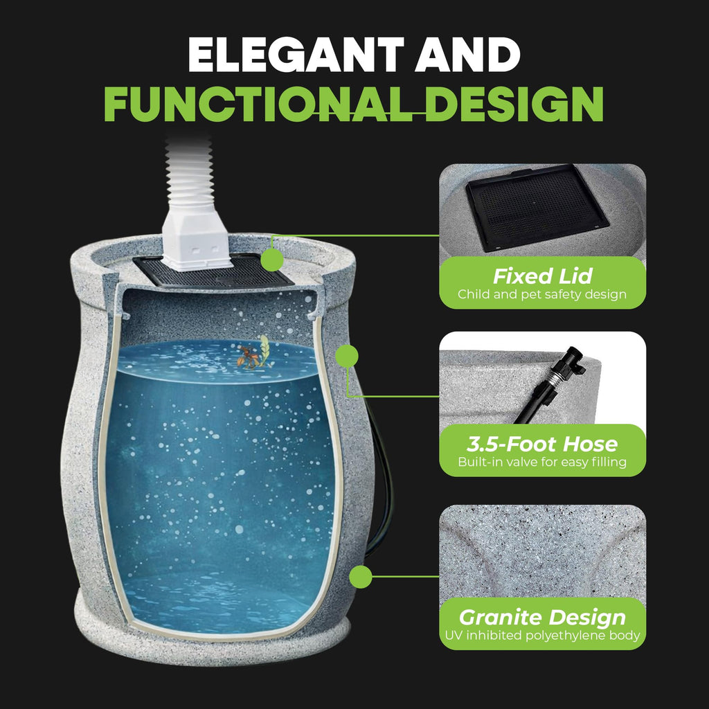 45 Gallon Light Granite Rain Barrel D6071