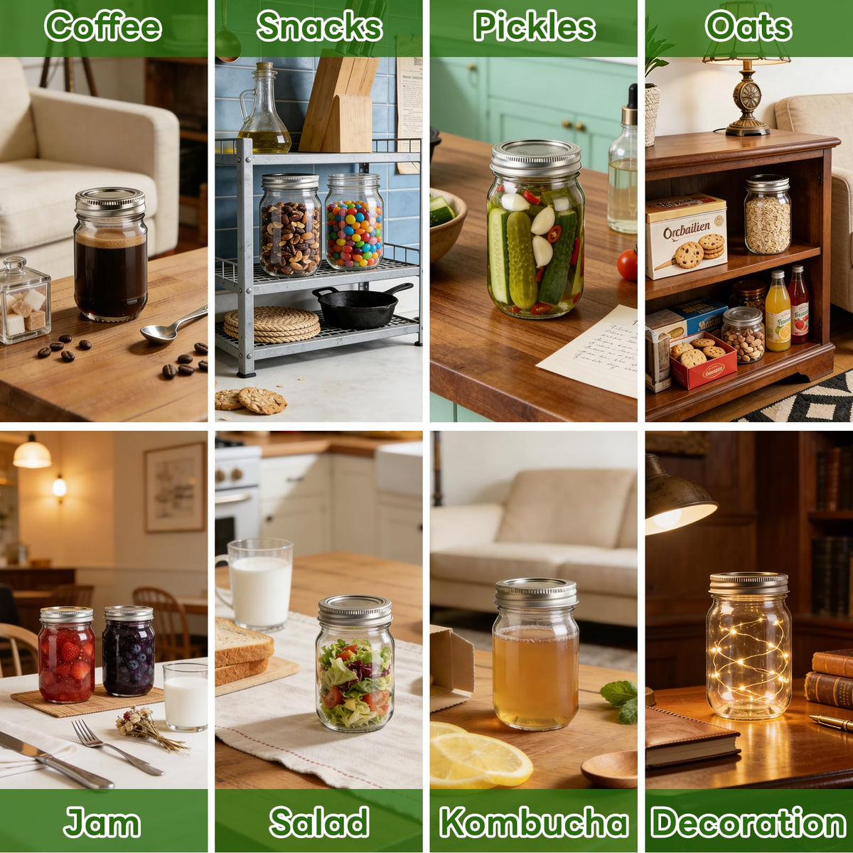 12 oz Mason Jars with Lids 20 Pack V780