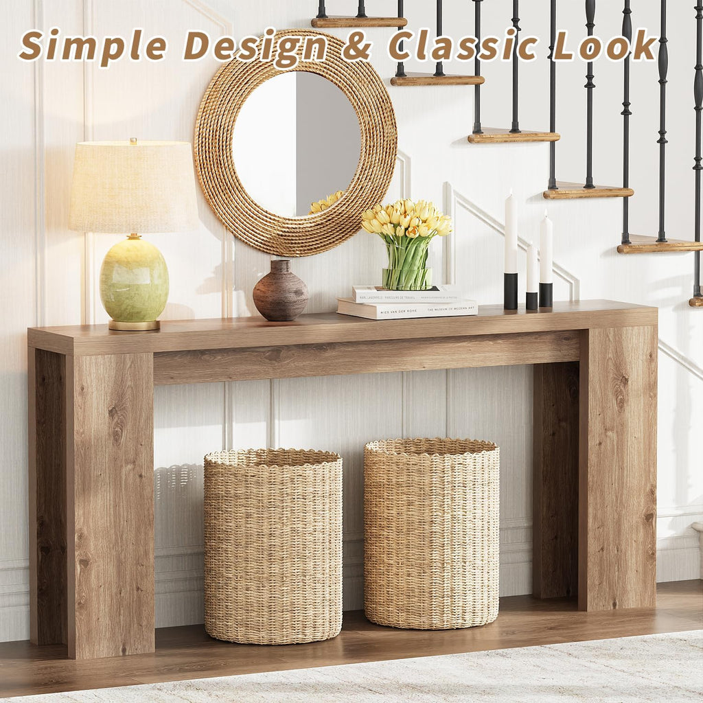 70.9" Extra Long Brown Console Table Q1878