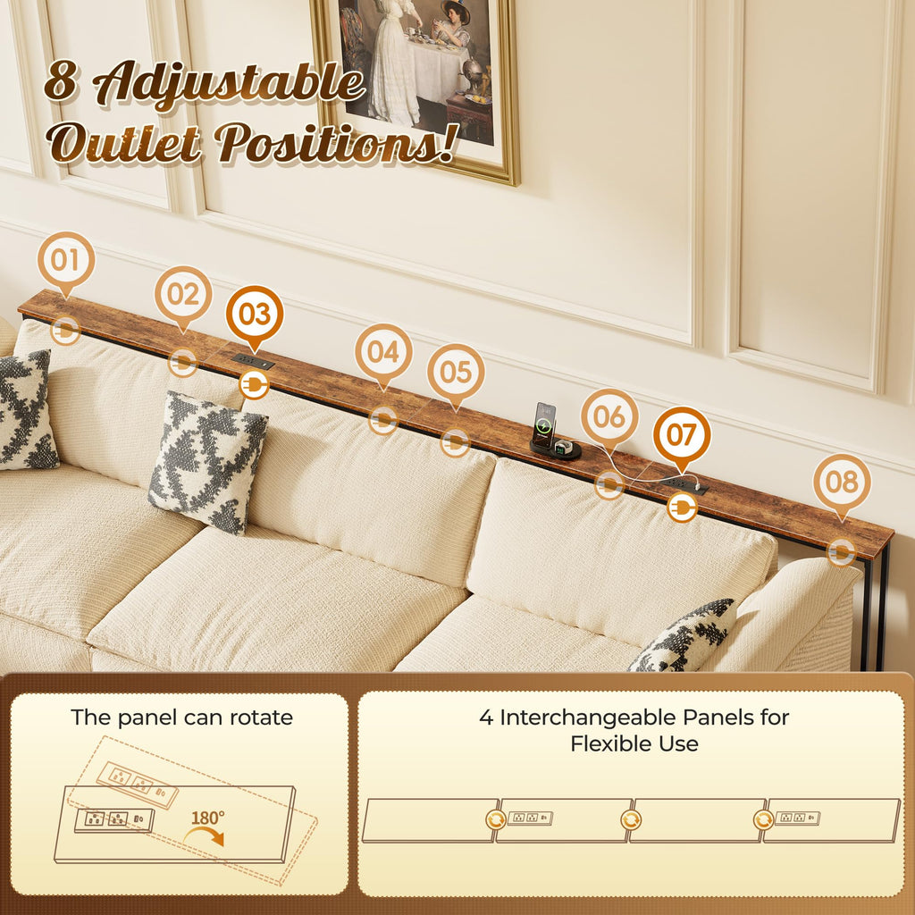 118 Inch Sofa Table with Power Outlets B462348
