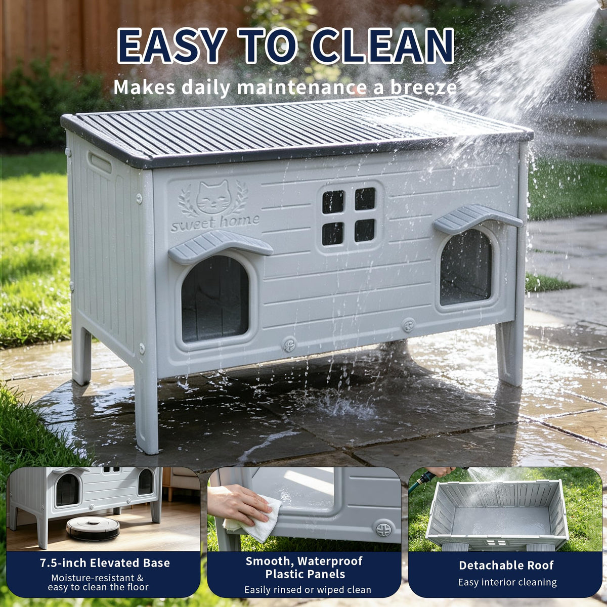 Waterproof Outdoor Cat House H168