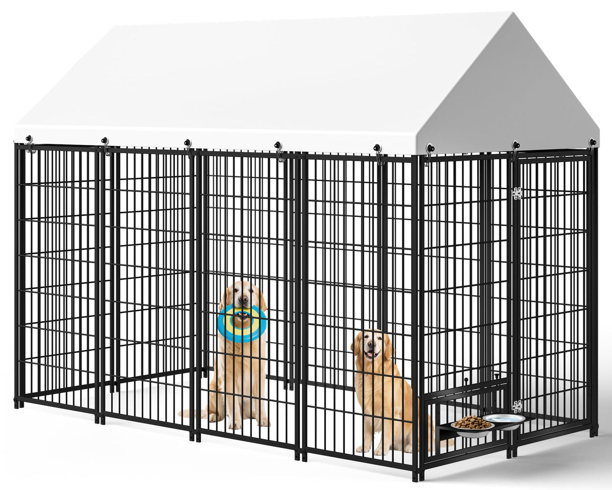 7.9 x 4.1 x 5.9 ft Outdoor Dog Kennel with Waterproof Roof S55794