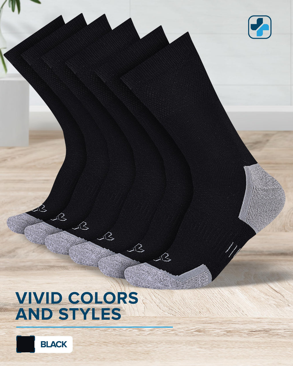 Non Binding Stretch Top Diabetic Socks 6 Pairs J8711