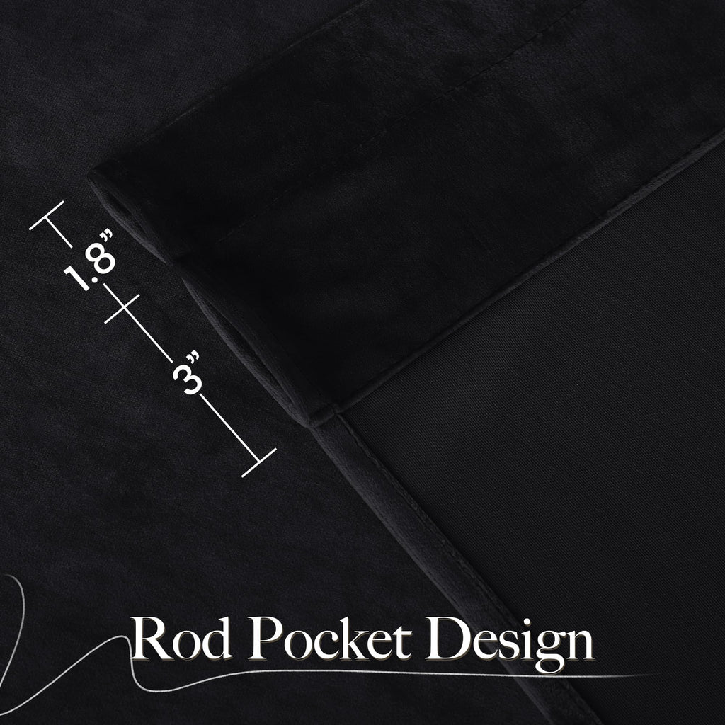 Black Out Velvet Curtains 108 inches Long A154