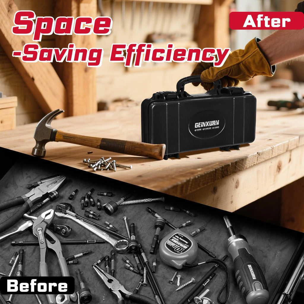 Black Steel Tool Box with Safety Latch and Handle H192