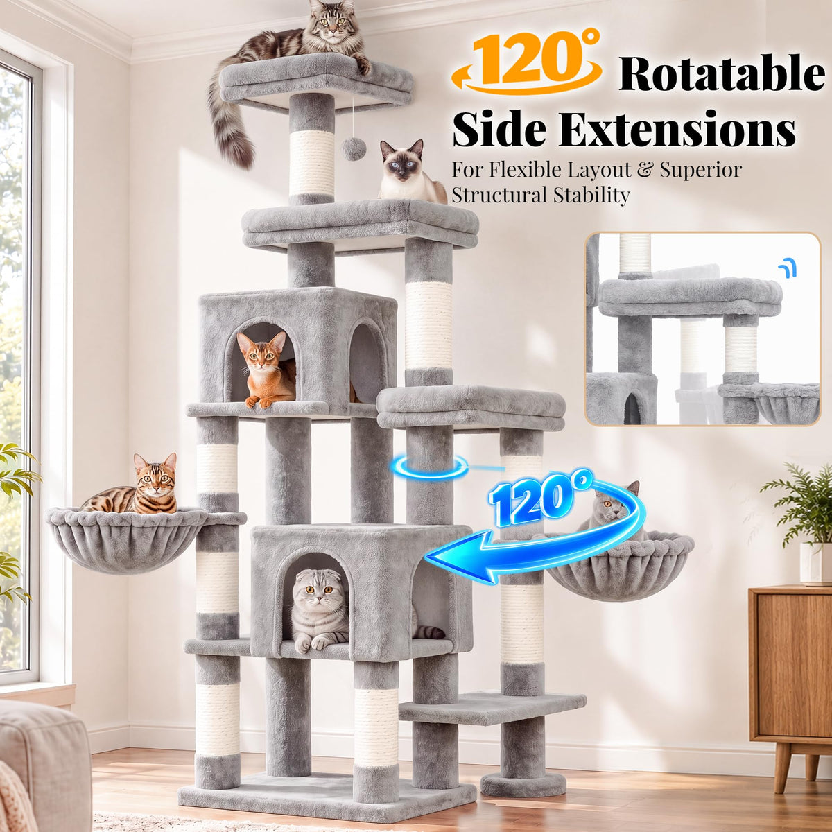 Cat Tree Tower with 3 Platforms Q965740