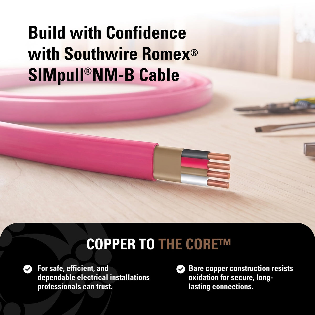 10 Gauge 3 Conductor 25Ft Pink Residential Wire V5990