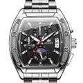 Men Big Square Face Chronograph Stainless Steel Dress Watch A455714