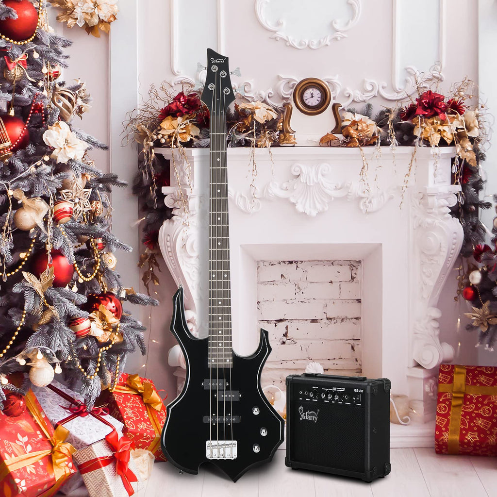 Electric Bass Guitar 4 Strings Black V8784