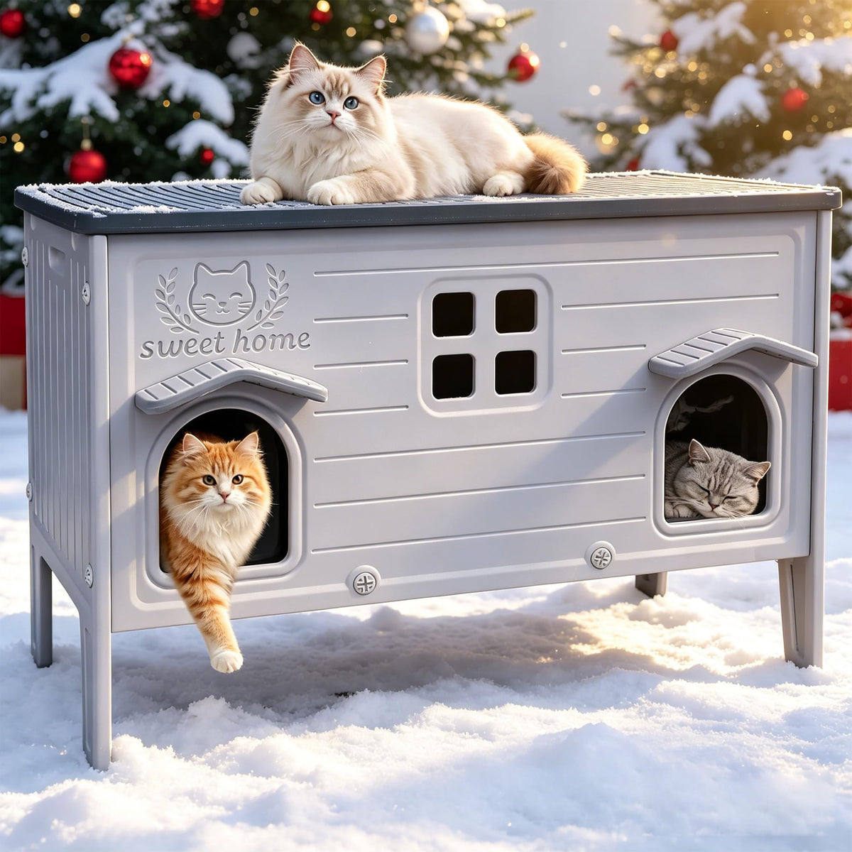 Waterproof Outdoor Cat House H168