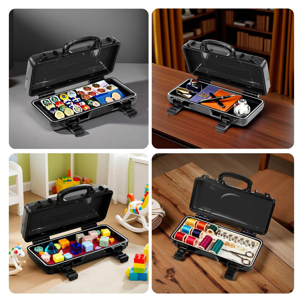 Black Steel Tool Box with Safety Latch and Handle H192