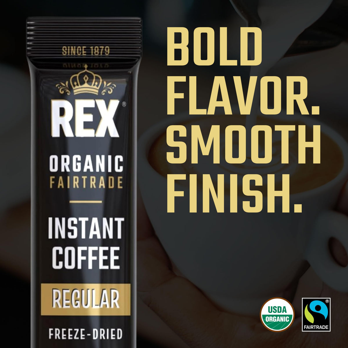 Organic Fairtrade Medium Roast Instant Coffee Sticks 25 Count O7053