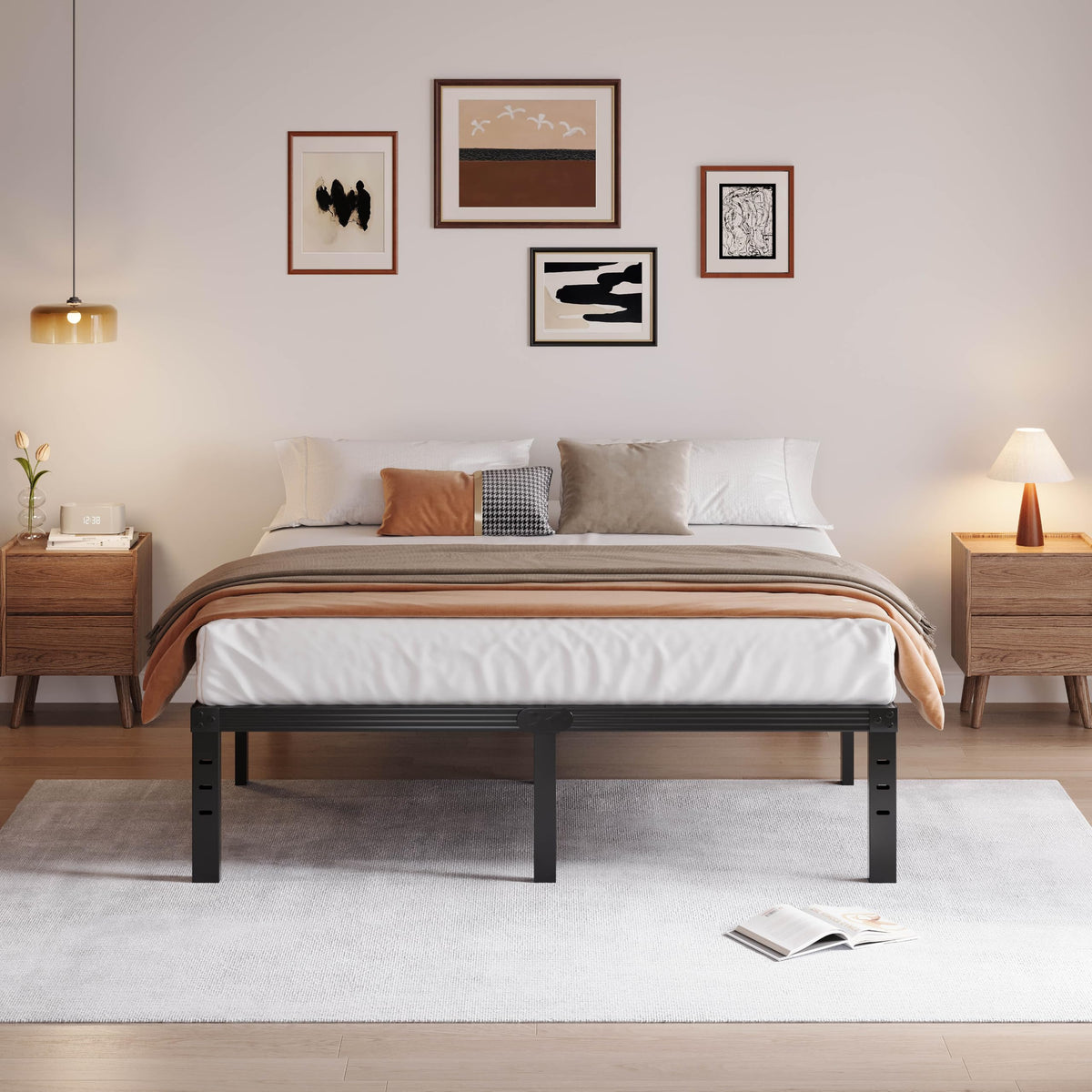 Black 18" Metal Queen Bed Frame Z130876