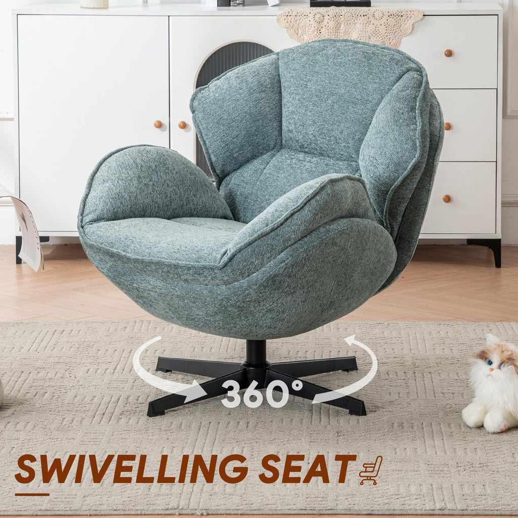 Green Swivel Accent Chair Set of 2 H44965