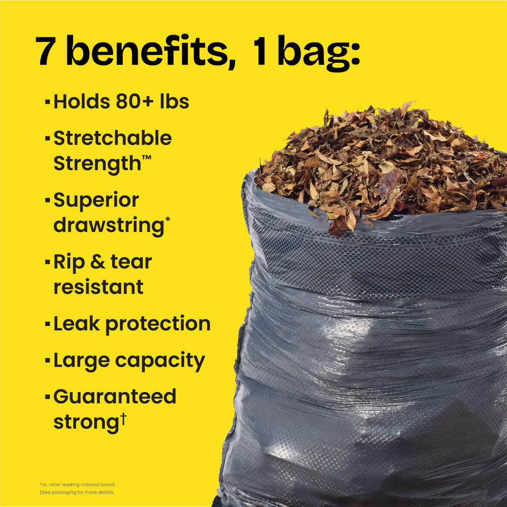 30 Gallon Unscented Heavy Duty Drawstring Trash Bags, 50 Count R637