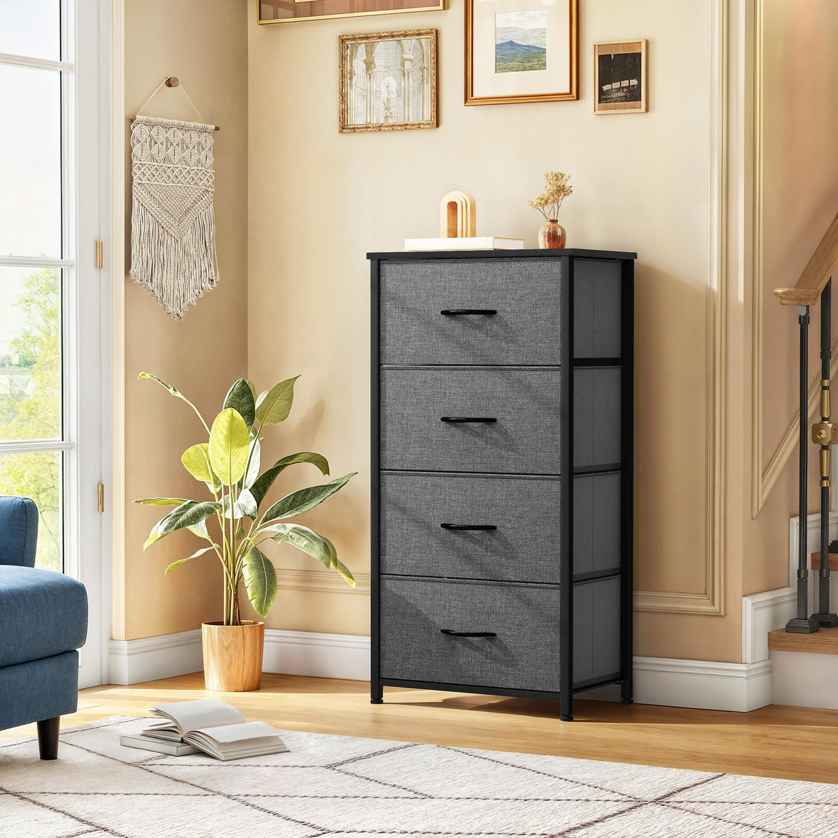 4 Drawer Fabric Dresser D381