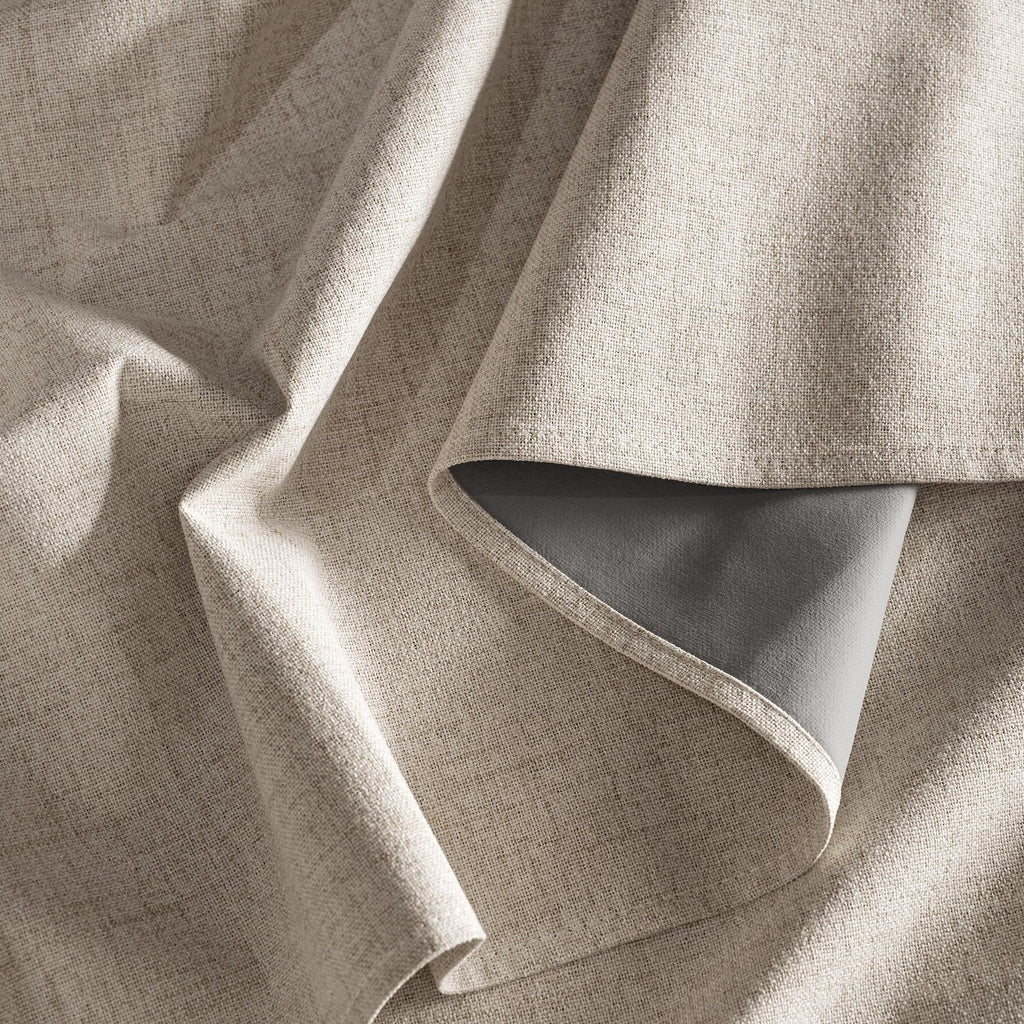 Natural Beige 100% Blackout Linen Curtains 96 Inch C773