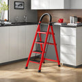 4 Step Folding Ladder with Handrails, Heavy Duty 800 lbs Step Stool L2430