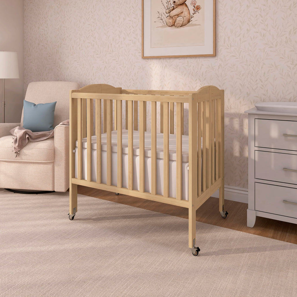 2-in-1 Portable Mini Crib with Mattress Q156085