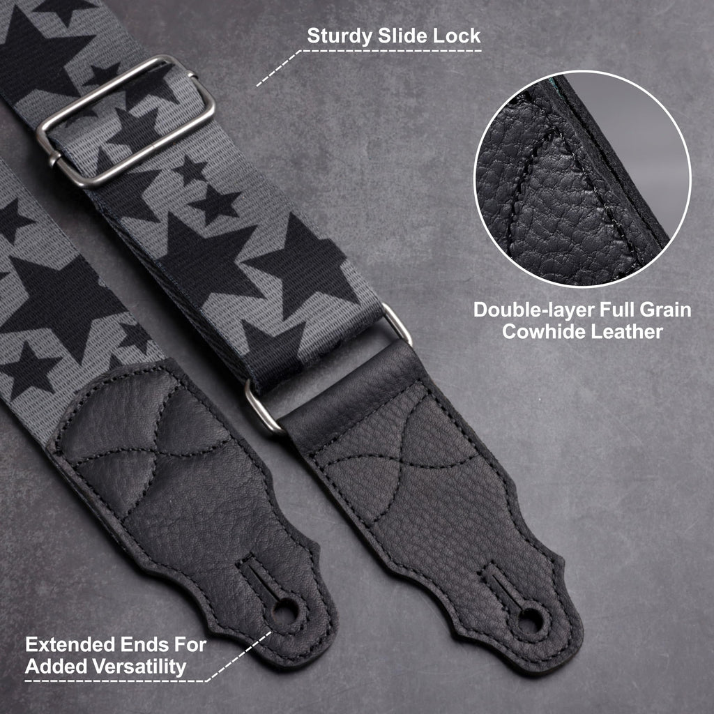 2 Inches Guitar Strap with Leather End V96475