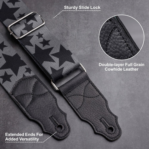 2 Inches Guitar Strap with Leather End V96475
