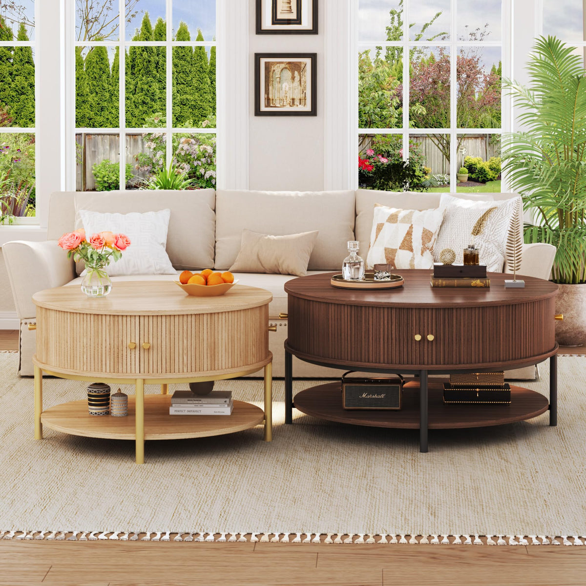 Round Coffee Table with Storage X8064