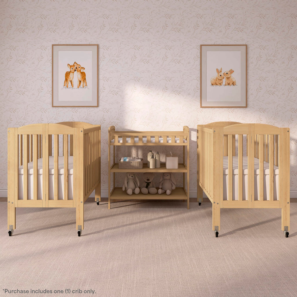 2-in-1 Portable Mini Crib with Mattress Q156085
