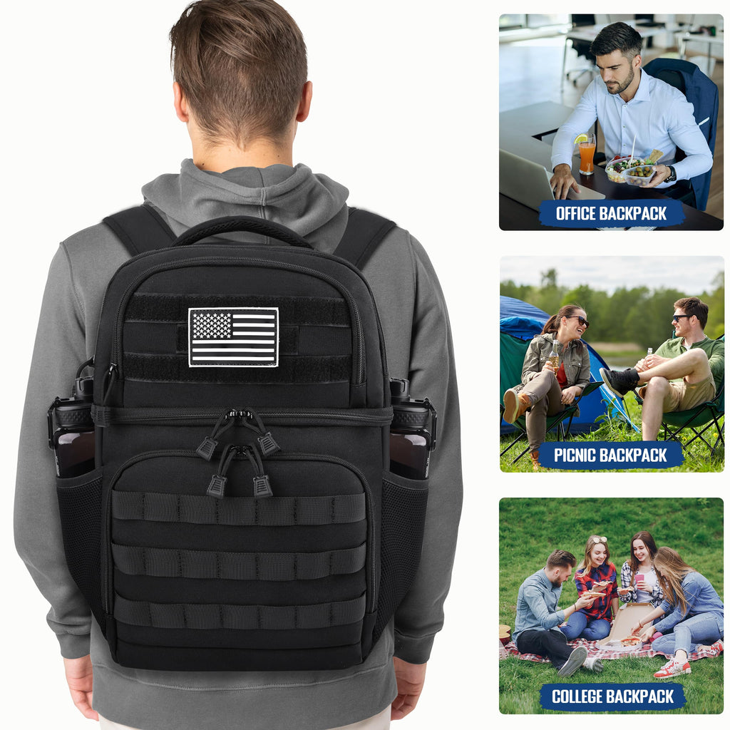 Black Insulated Leakproof Lunch Backpack Y773568
