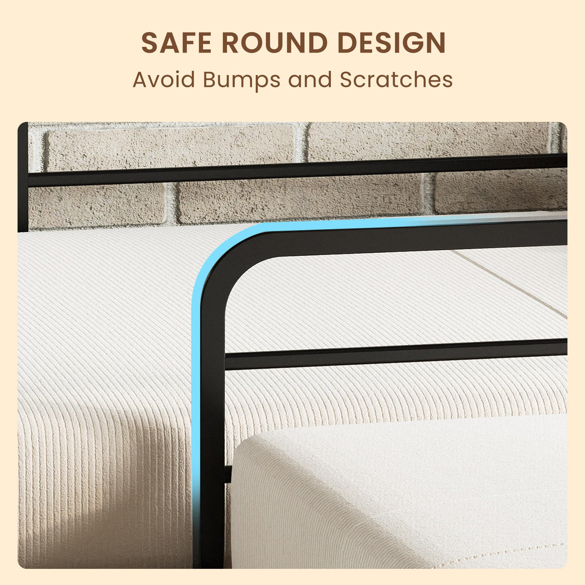 Black L Shaped Twin Beds with Rails B6554