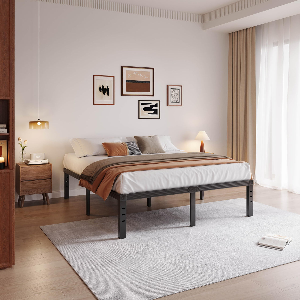 Black 18" Metal Queen Bed Frame Z130876
