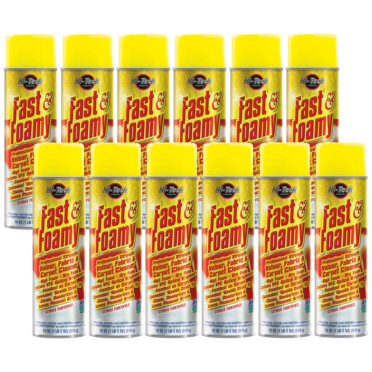 Fast & Foamy Carpet and Upholstery Cleaner Spray 12 Pack 18 oz D276