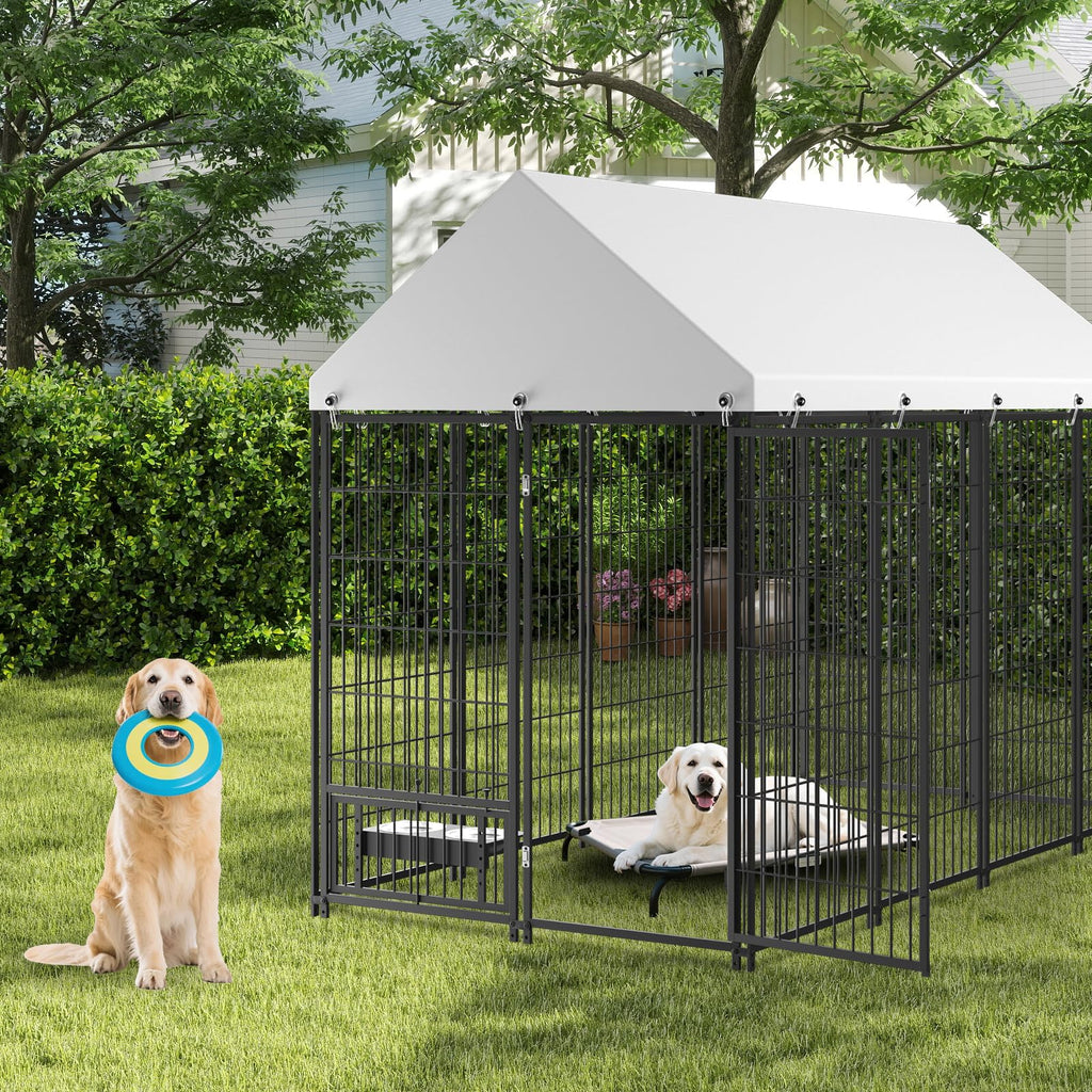 7.9 x 4.1 x 5.9 ft Outdoor Dog Kennel with Waterproof Roof S55794