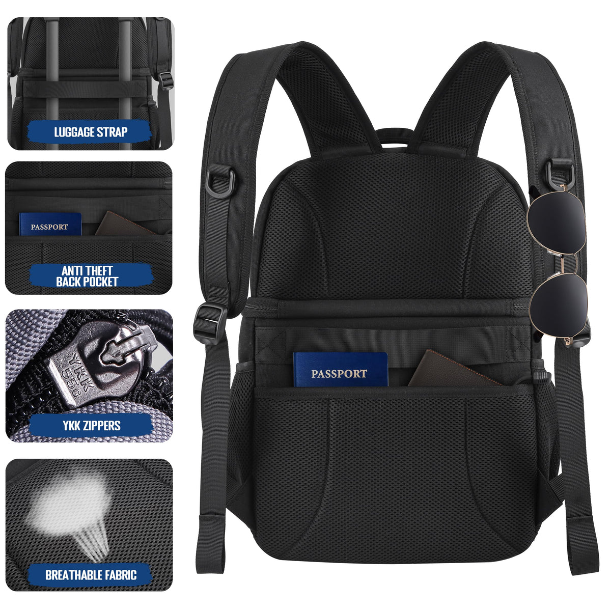 Black Insulated Leakproof Lunch Backpack Y773568