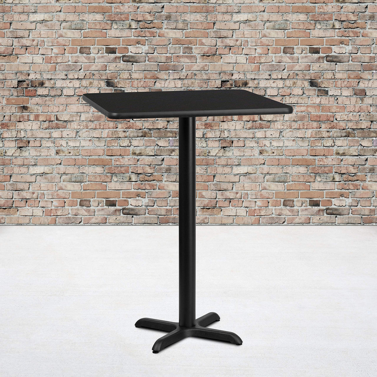 Black Laminate Table Top with Bar Height Table Base T33682